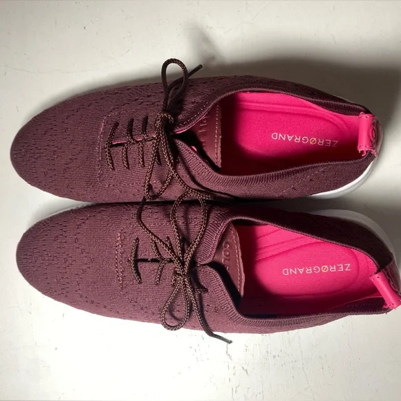 COLE HAAN ZEROGRAND Stitchlite Knit Sneakers SIZE 9 in Black Garnet - Picture 3 of 8